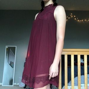 Maroon lace dress